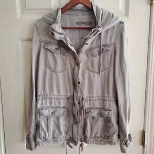 Max Jeans Designer Brand Women's Military Style Jacket Grey Size Medium